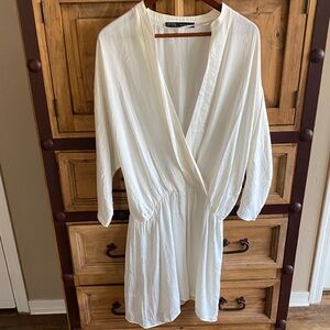 Zara White Long Sleeve Dress
